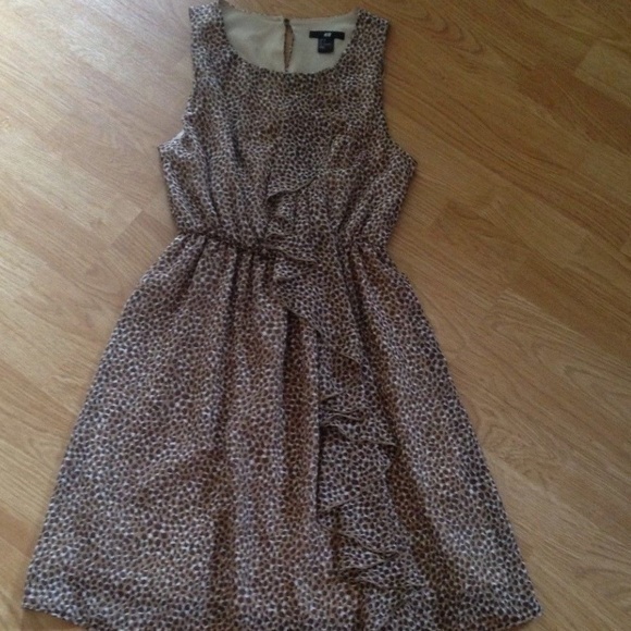H&M Women's  US 4 Animal Print Beige Brown Dress‎ - Picture 5 of 7